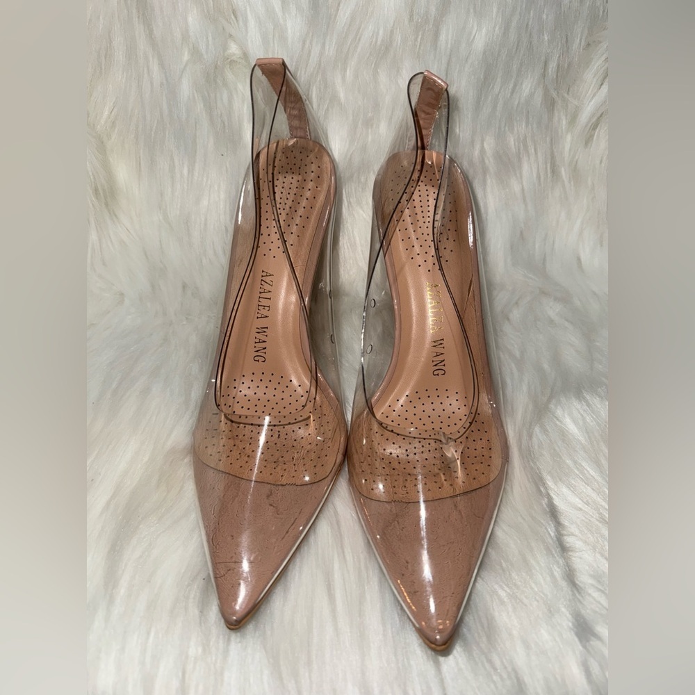 Azalea Wang Tan Pointed Toe Heels With Classic Pu… - image 2